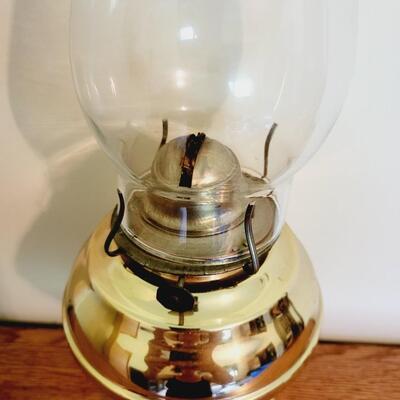 VINTAGE GOLD TONED OIL LAMP