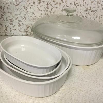 Assorted Corningware french white oval casseroles