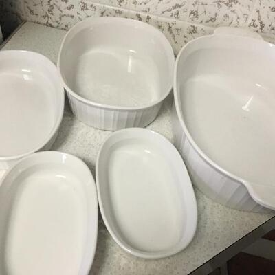 Assorted Corningware french white oval casseroles