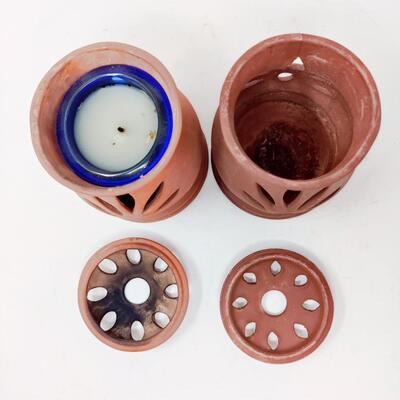 TERRA COTTA OUTDOOR CANDLE HOLDERS