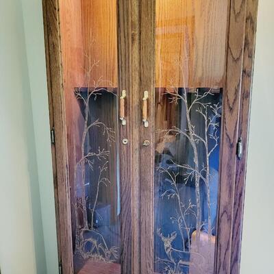 BEAUTIFUL GLASS FRONT LOCKING GUN CABINET