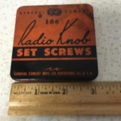GE Radio Knob set screws tin