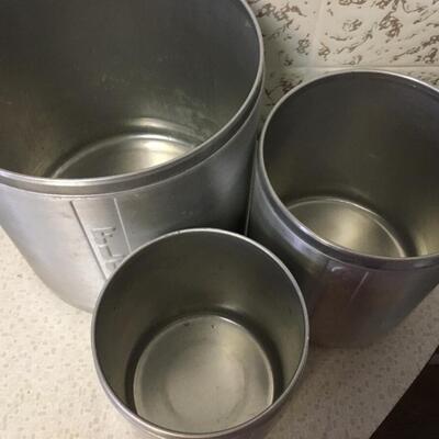 Vintage Aluminum cannister set.