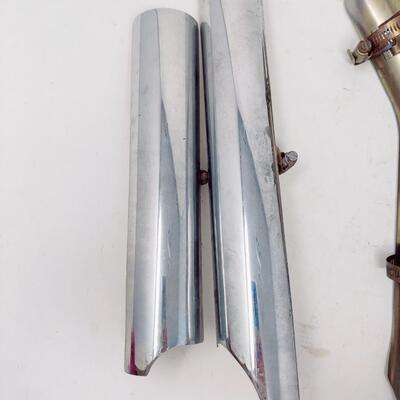 MOTORCYCLE CHROME EXHAUST HEAT SHIELDS