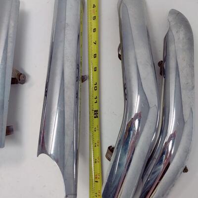 MOTORCYCLE CHROME EXHAUST HEAT SHIELDS