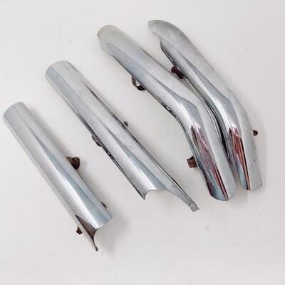 MOTORCYCLE CHROME EXHAUST HEAT SHIELDS
