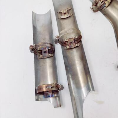 MOTORCYCLE CHROME EXHAUST HEAT SHIELDS