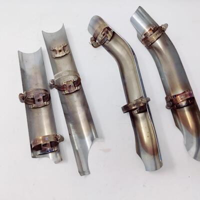 MOTORCYCLE CHROME EXHAUST HEAT SHIELDS