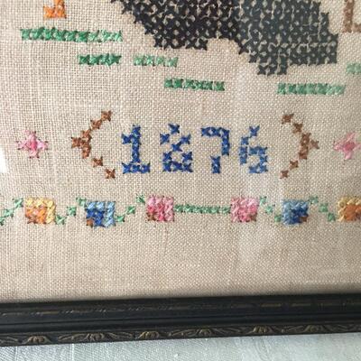 Vintage set of embroidered people