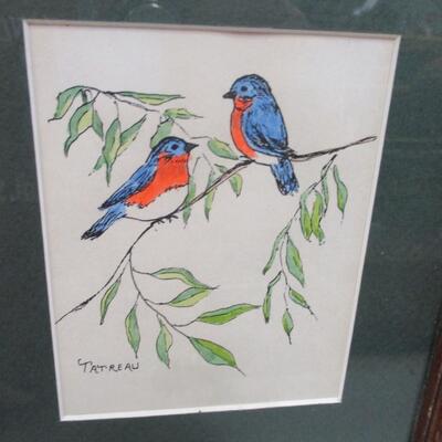 Pair Of Framed Bird Art