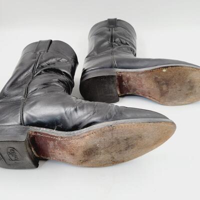 JUSTINE LEATHER BLACK BOOTS SIZE 9D