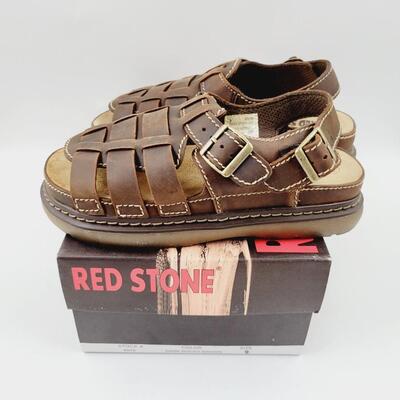 RED STONE LEATHER MENS SANDLES SIZE 9