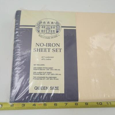 QUEEN SIZE SHEET SET - BY WELCOME HOME - NEW PEACH