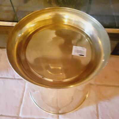 GOLD TONED METAL SMALL TRASH CAN
