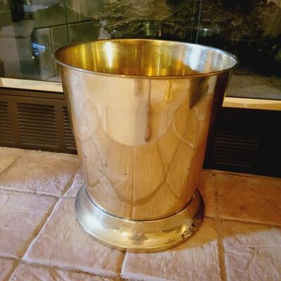 GOLD TONED METAL SMALL TRASH CAN