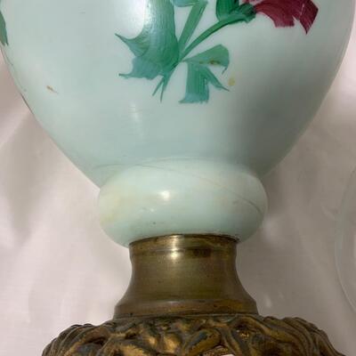.20. Hand Painted Kerosene Lamp | c. 1890