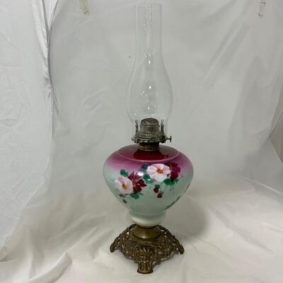 .20. Hand Painted Kerosene Lamp | c. 1890