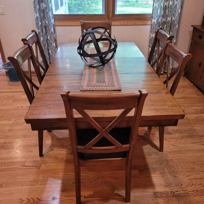 Craftsman Style Trestle Table and 6 Chairs