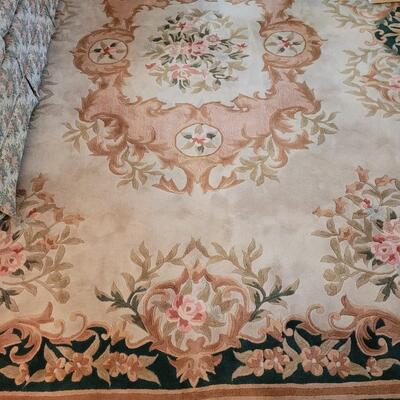 Green and Rose Wool Rug