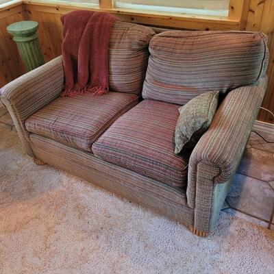 Olive and Rust Loveseat #1