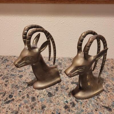 Amazing Antelope Brass Bookends/DÃ©cor