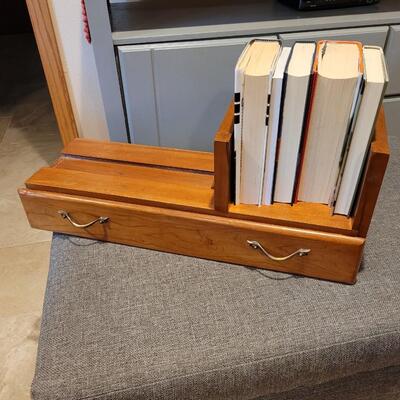 Solid Cherry Book Holder with drawer- Books not included
