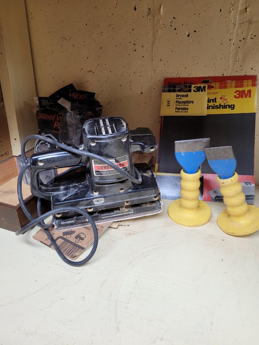 Craftsman Sander, Sandpaper and concrete chisels