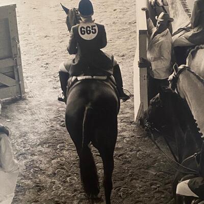 Lot 200: Vintage Artwork: Jockey/Equestrian Photo Print On Board (Black and White)