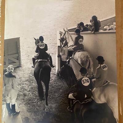Lot 200: Vintage Artwork: Jockey/Equestrian Photo Print On Board (Black and White)