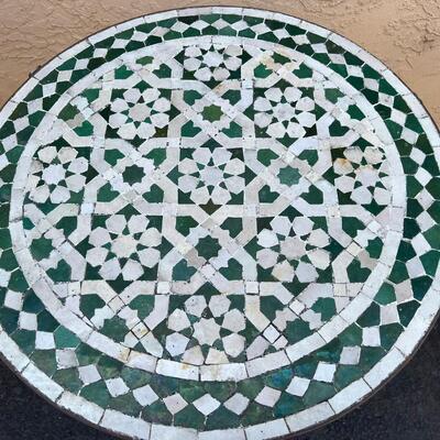 Green and White Tile Table