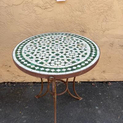 Green and White Tile Table