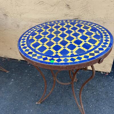 Blue and Yellow Tile Table