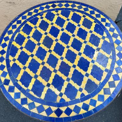 Blue and Yellow Tile Table