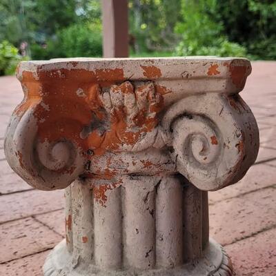 Lot 102: Pair of (2) Vintage Clay Composition Garden Flower Stands