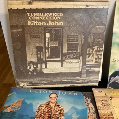Elton John Vintage Record Album Collection of 6 with Madman Across the Water!