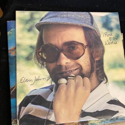 Elton John Vintage Record Album Collection of 6 with Madman Across the Water!