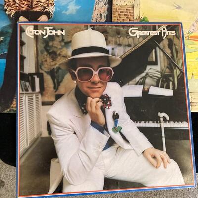 Elton John Vintage Record Album Collection of 6 with Madman Across the Water!