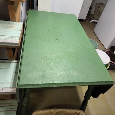 Green drop leaf table