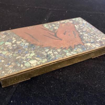 Copper and Brass Equestrian Horse Copper and Brass Box 7.5â€w x 4.5â€d