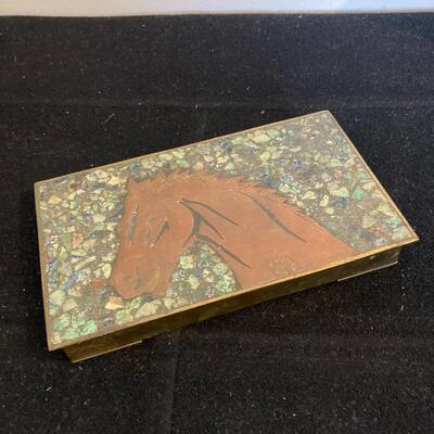 Copper and Brass Equestrian Horse Copper and Brass Box 7.5â€w x 4.5â€d