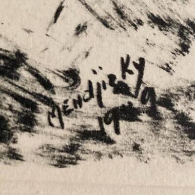 MENDJISKY Artist Signed Engraving 7â€ x 11â€