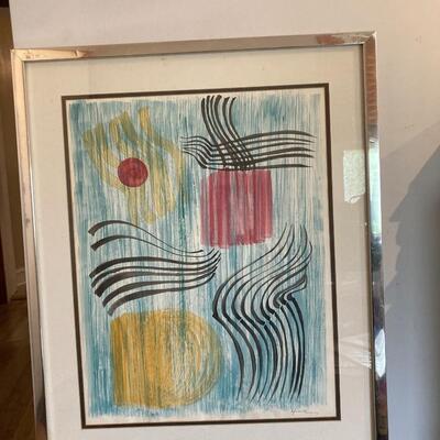 Modern Abstract Lithograph Hand Signed by Artist 25â€ x 30â€
