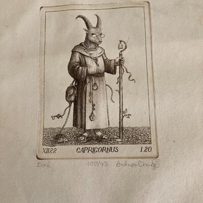 Collection of 7 Antique Engravings with some Hand Signed