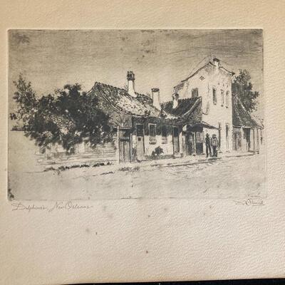 Dalphine's New Orleans Joseph Pannell Signed Engraving 13â€ x 11â€