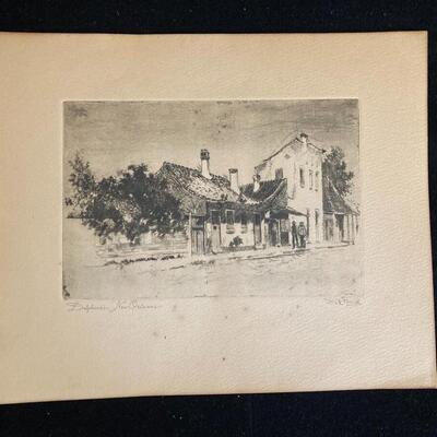 Dalphine's New Orleans Joseph Pannell Signed Engraving 13â€ x 11â€