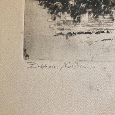 Dalphine's New Orleans Joseph Pannell Signed Engraving 13â€ x 11â€