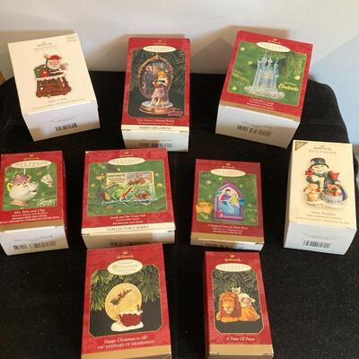 Collection of 9 Hallmark Keepsake Christmas Ornaments with Boxes