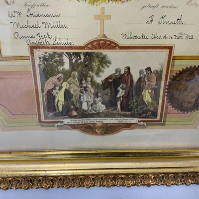 .31. 1903 Baptismal Certificate | Milwaukee, Wisconsin