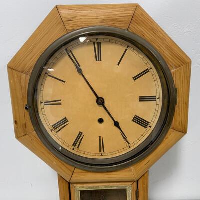 .32. Pine | Wm. Gilbert | 8-Day 10 Inch Octagon Clock | c. 1900