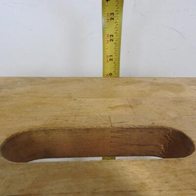 Two-Step Wooden Stool, Shows Repairs